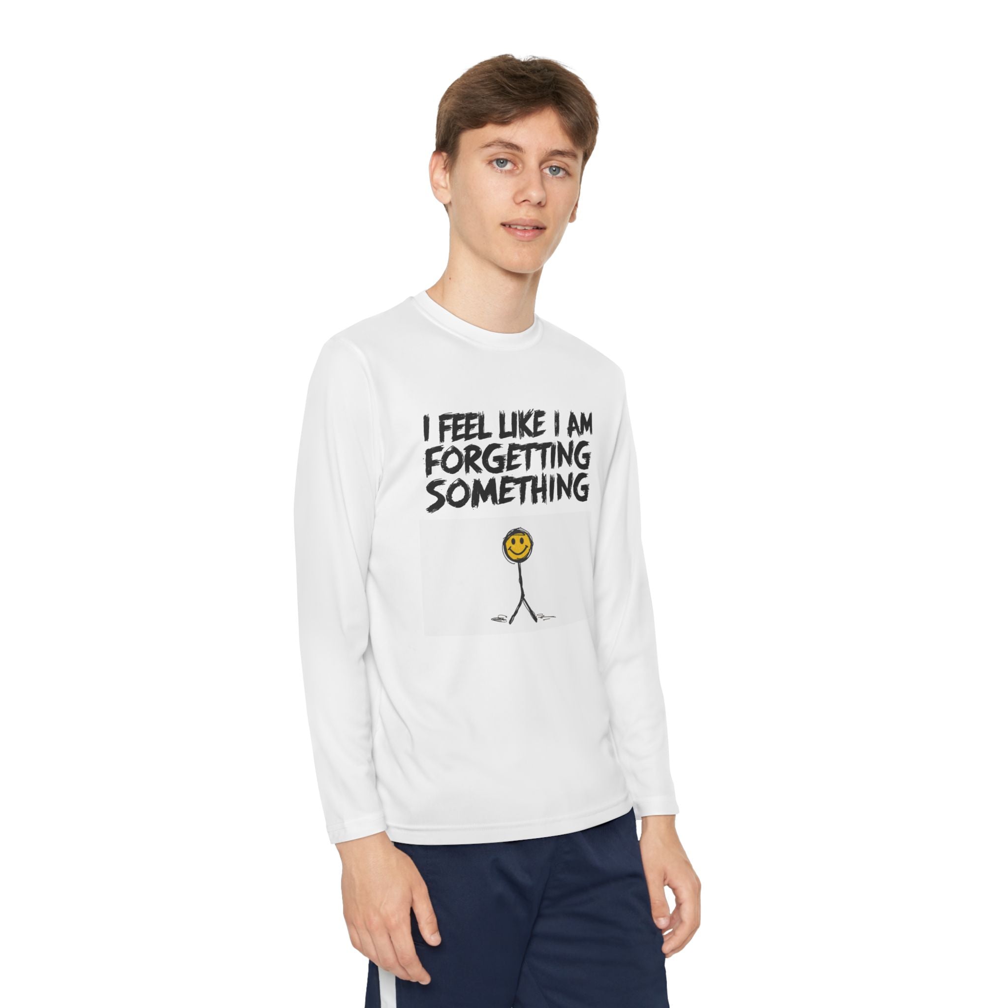 Long Sleeve Tee, Stick Figure Funny Shirt for Kids & Teens, Humorous Cartoon Graphic Top, Youth Long Sleeve Competitor Tee, Children's