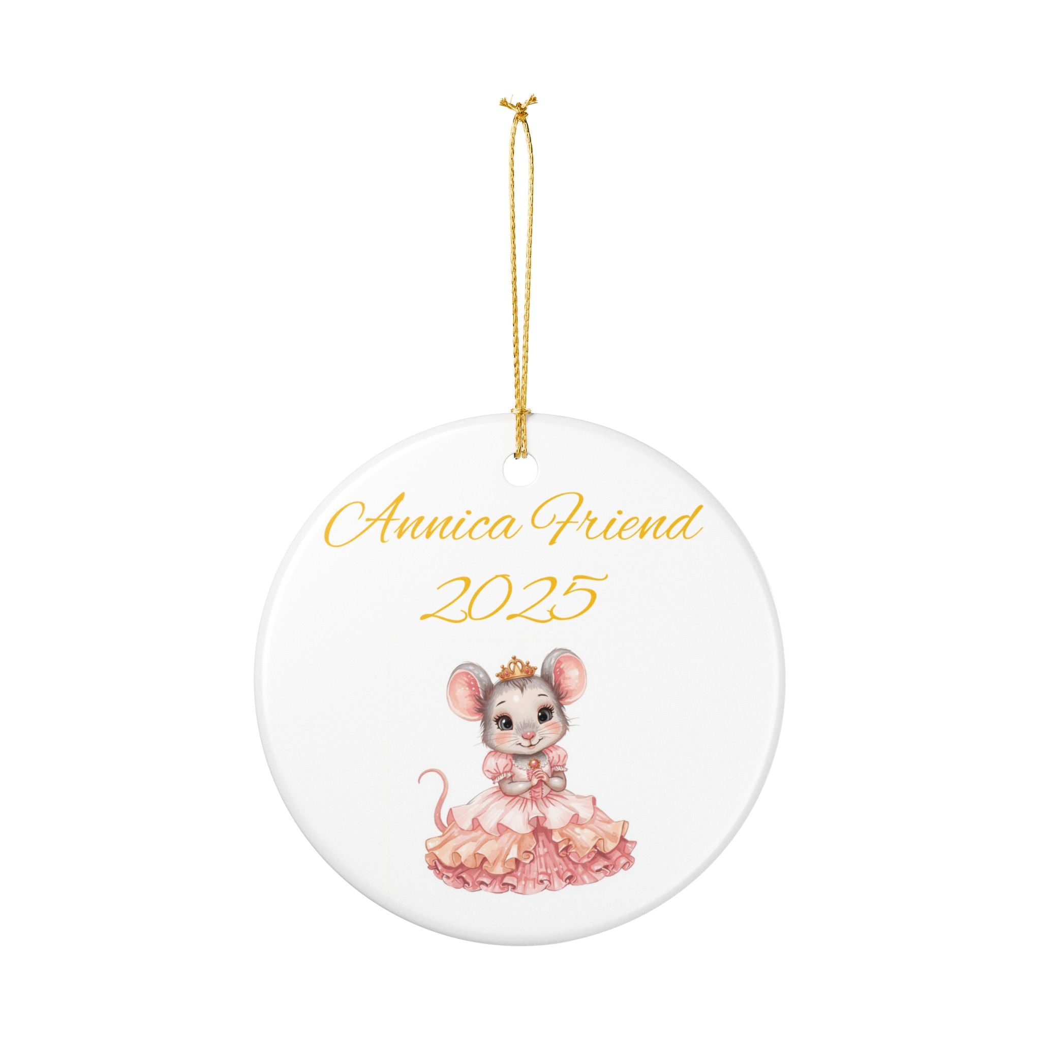 Ceramic Mouse Ornament | Cute 2025 Gift | Personalized Decoration for Friends, Baby Shower, Home Decor, Holiday Keepsake