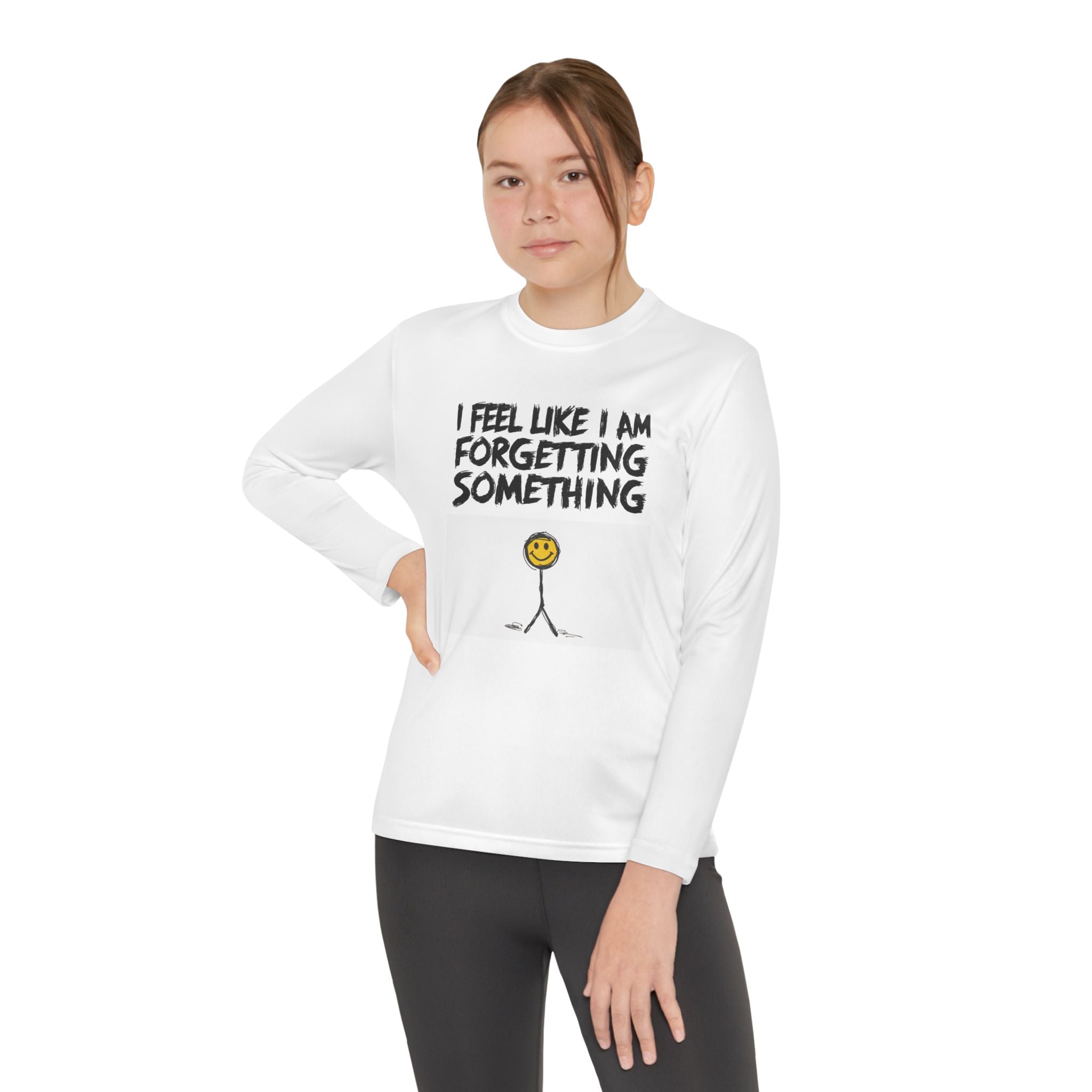 Long Sleeve Tee, Stick Figure Funny Shirt for Kids & Teens, Humorous Cartoon Graphic Top, Youth Long Sleeve Competitor Tee, Children's