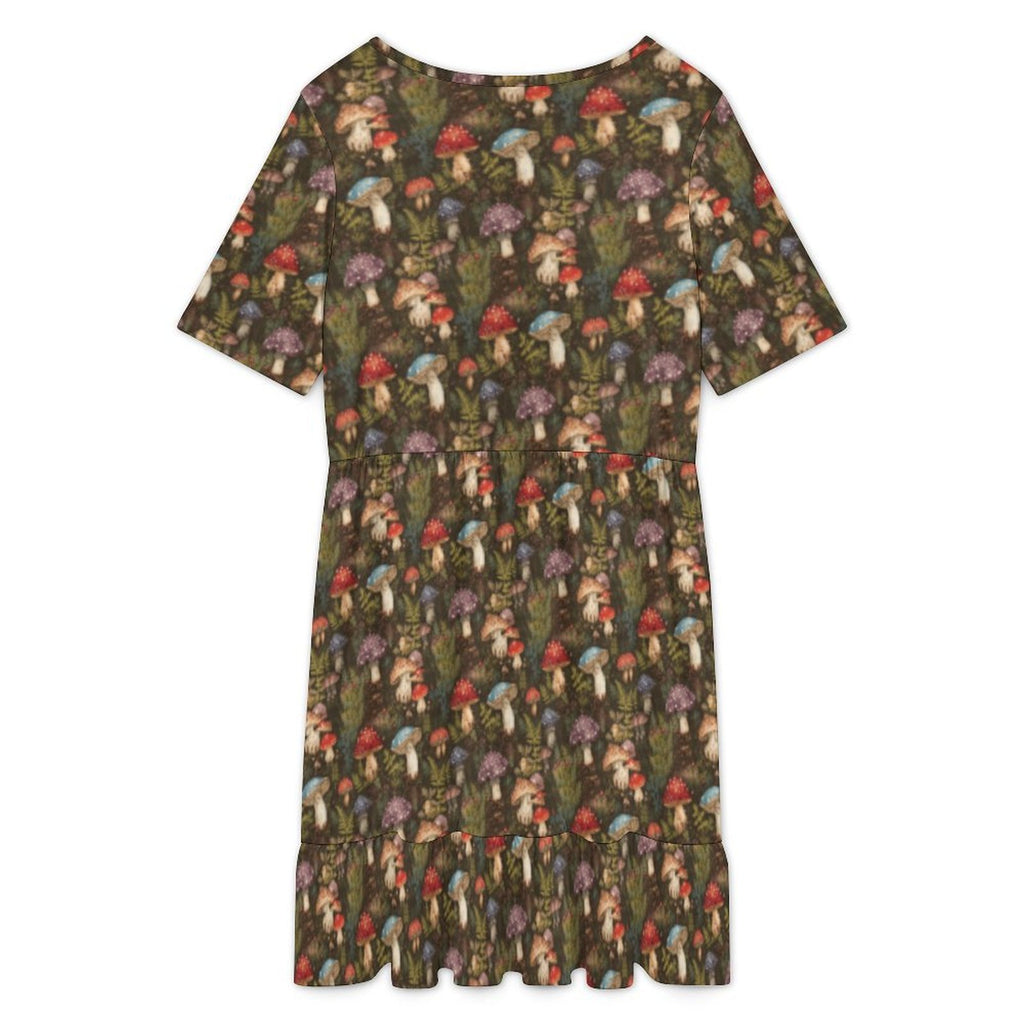 Custom Women's Short Sleeve Scoop Neck Midi Dress