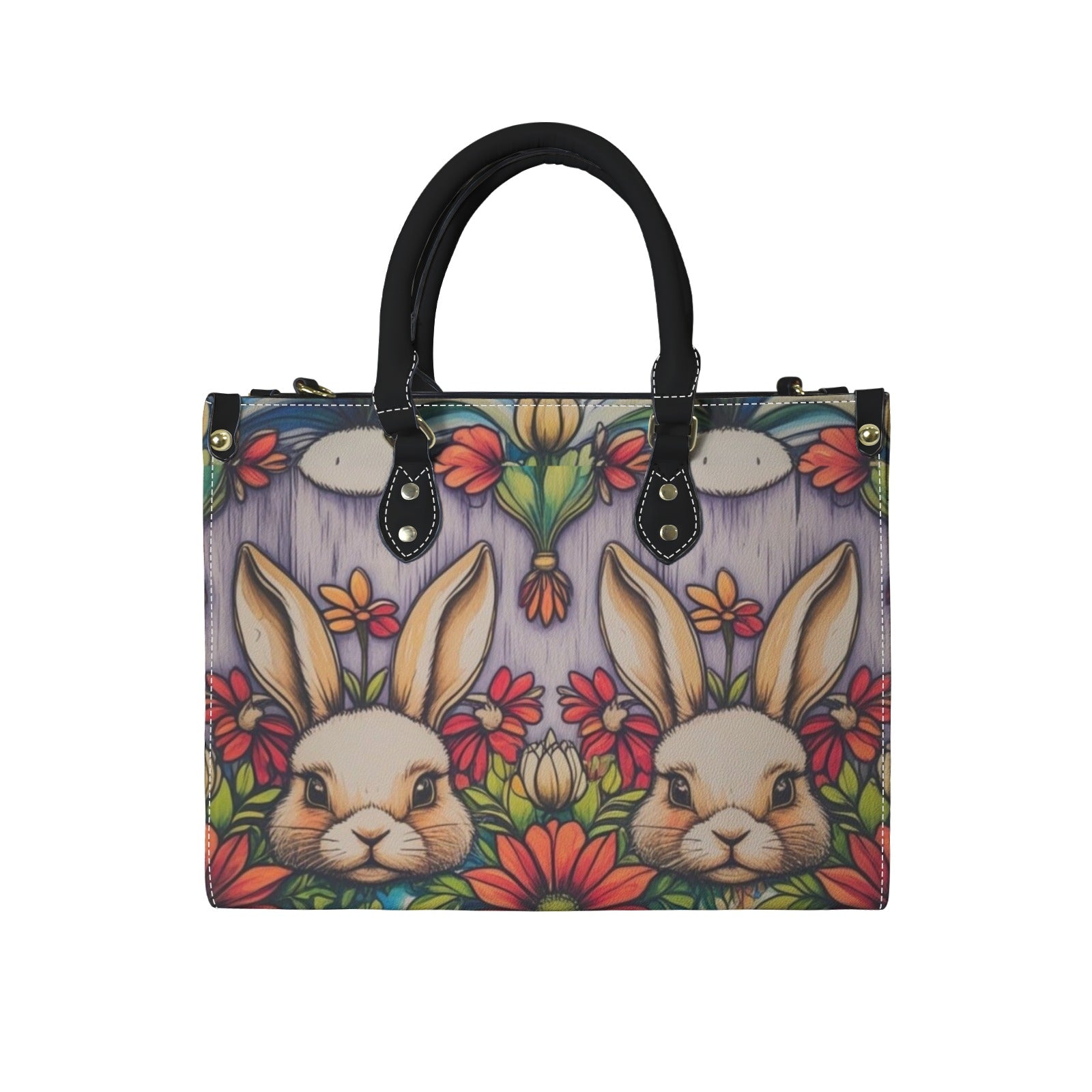 Bunny Garden Leather Handbag