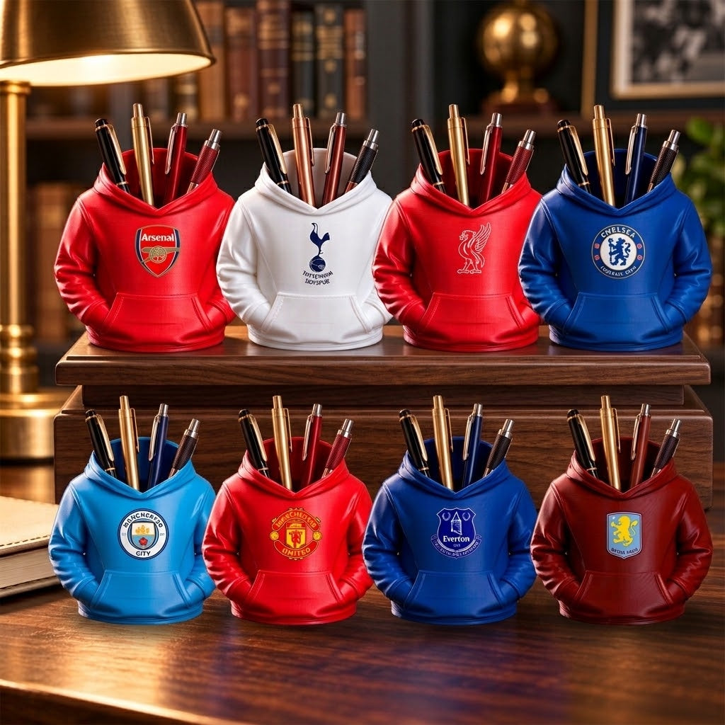 3D Football Hoodie Pen Holder – Soccer Fan Desk Organizer, Custom Color Desk Accessory & Unique Gift for Football Lovers