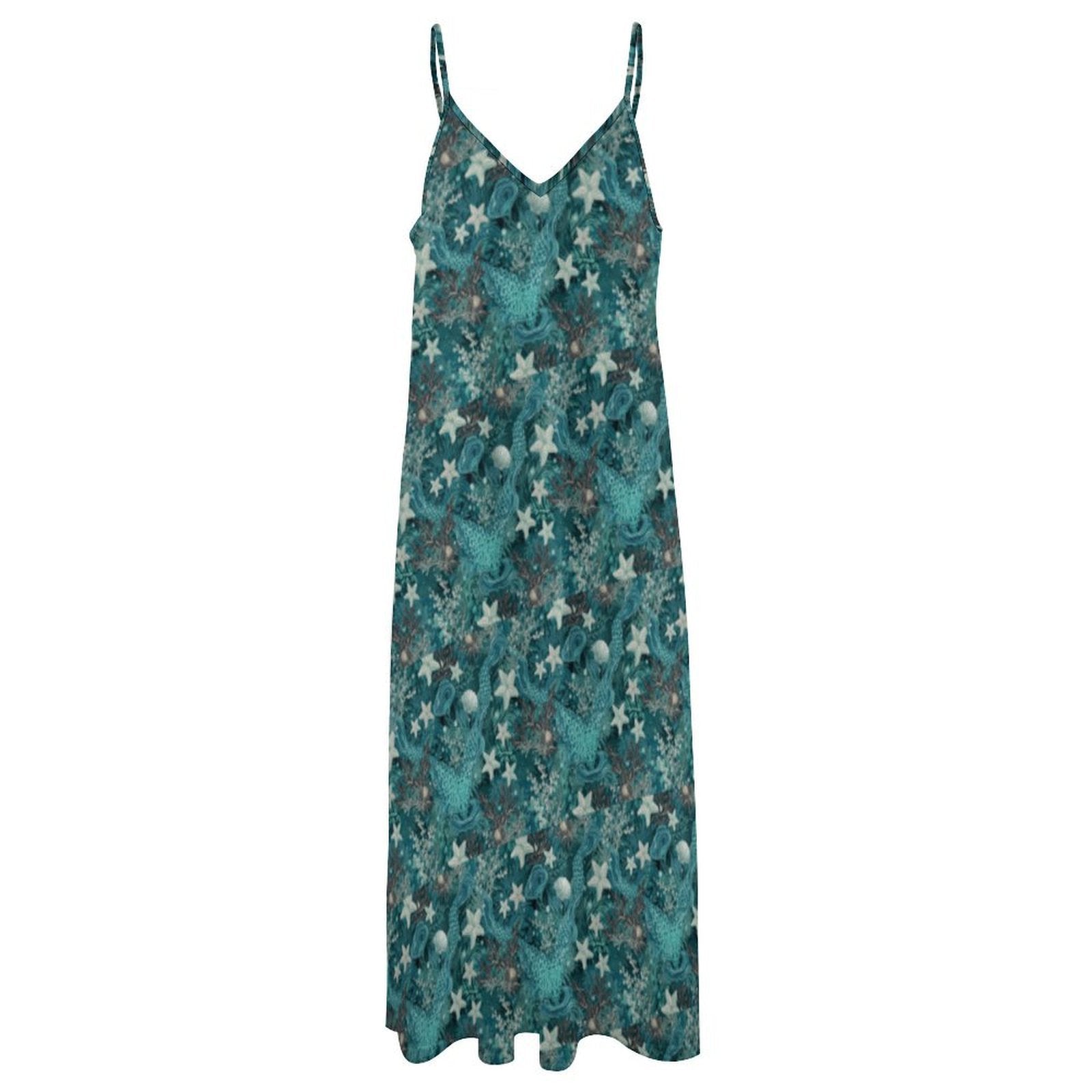 Women's Spaghetti Strap V-Neck Maxi Dress