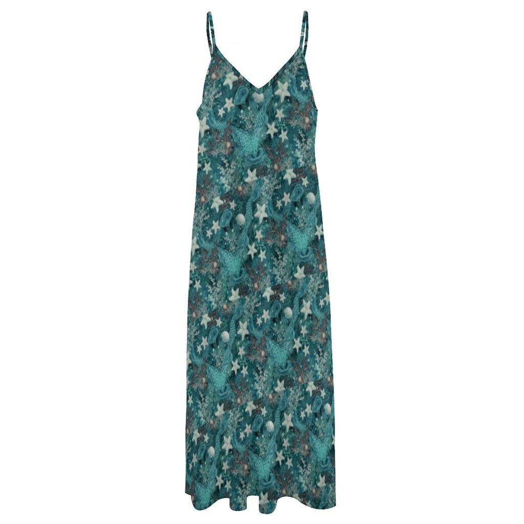 Women's Spaghetti Strap V-Neck Maxi Dress