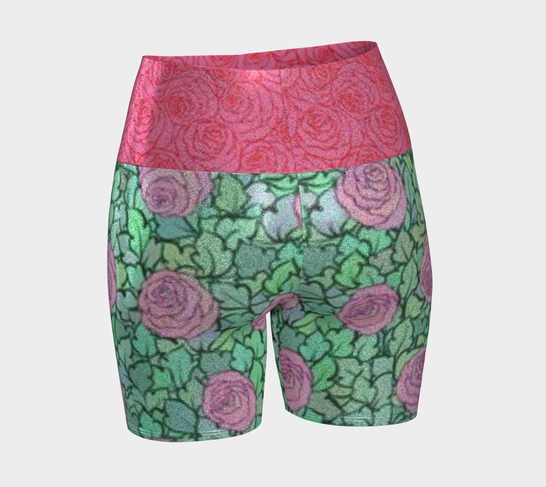 The Color Rose Shiny Yoga Shorts