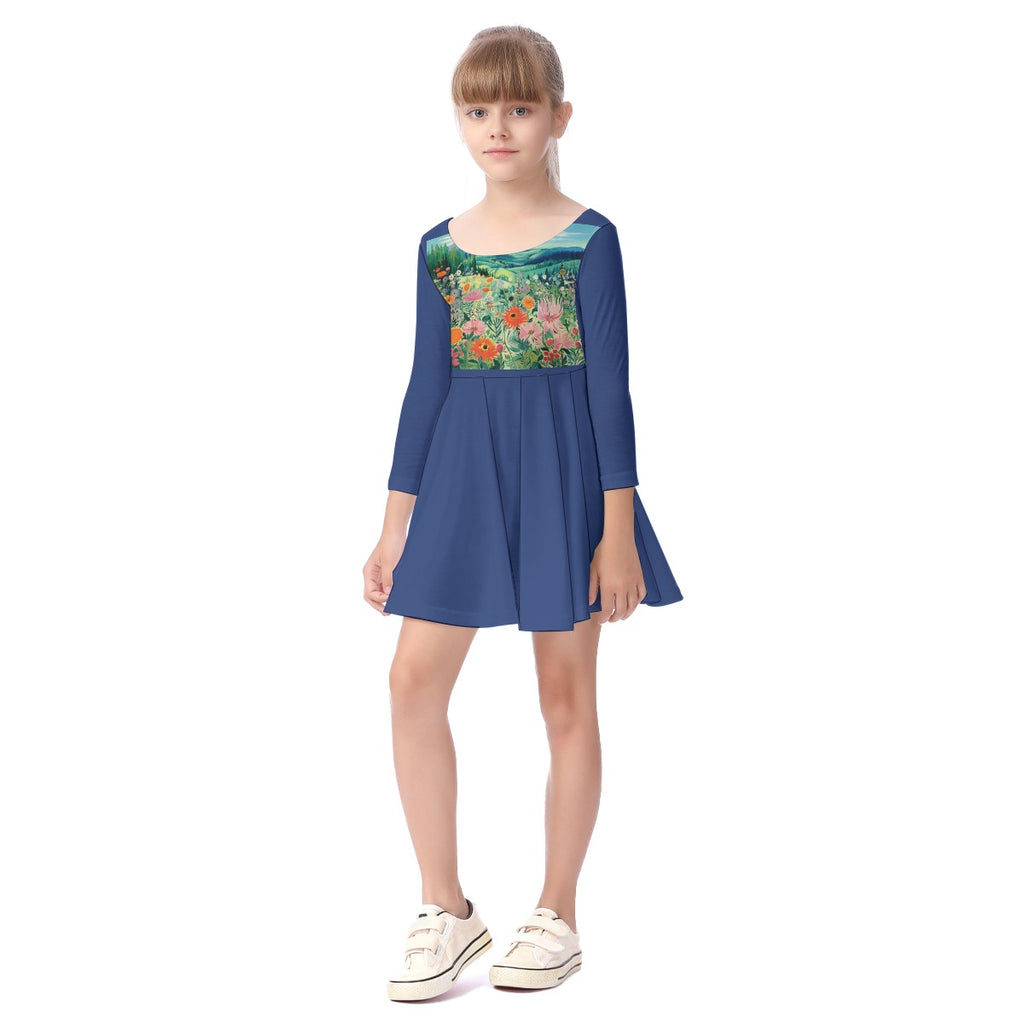 All-Over Print Kid's Long Sleeve Dress