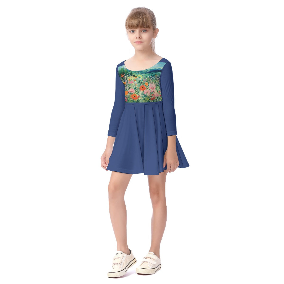All-Over Print Kid's Long Sleeve Dress