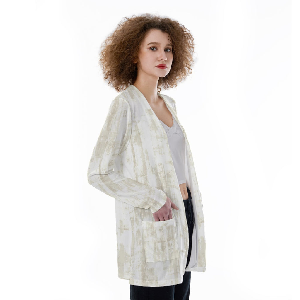 Classic White Design All-Over Print Women's Cover With Pocket