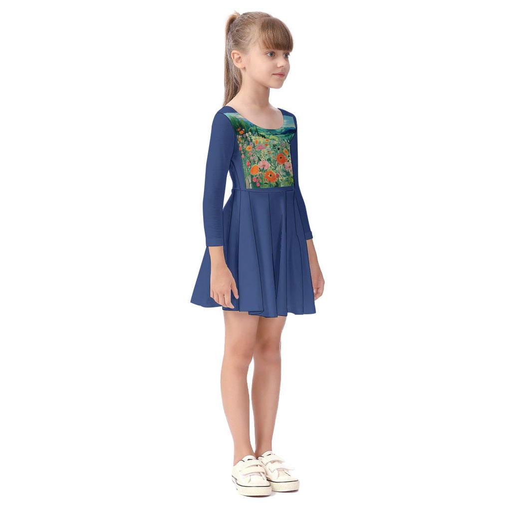 All-Over Print Kid's Long Sleeve Dress