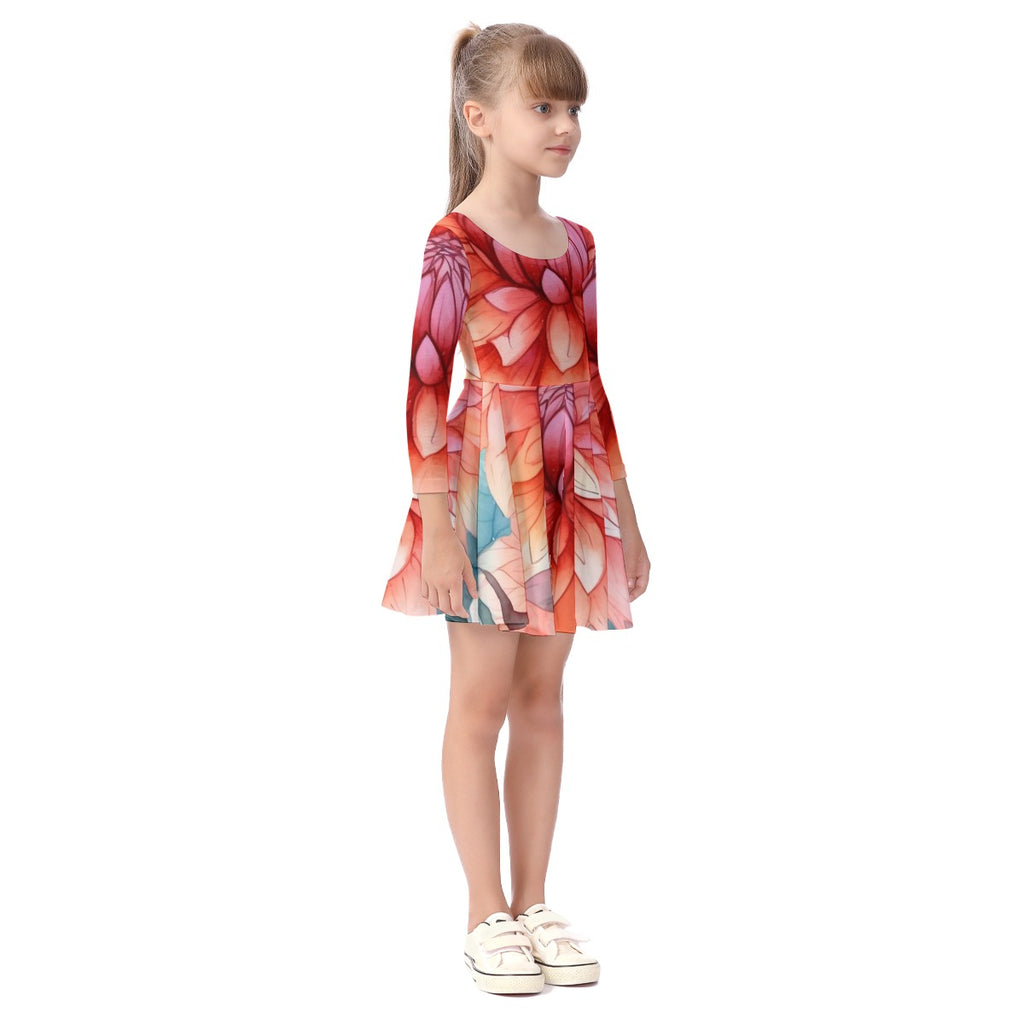 Floral Delight Kid's Long Sleeve Dress