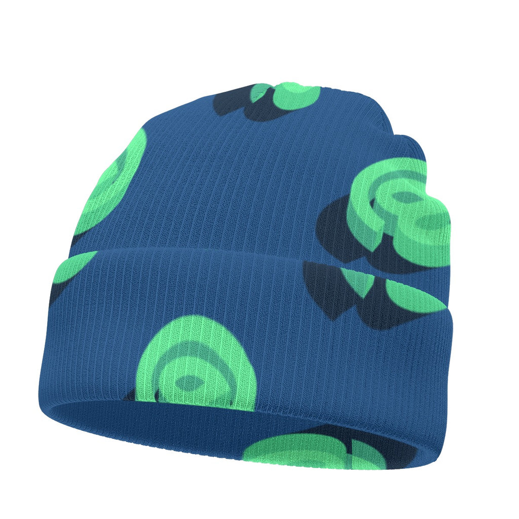 Abstract Art Blue All-Over Print Knitted Hat