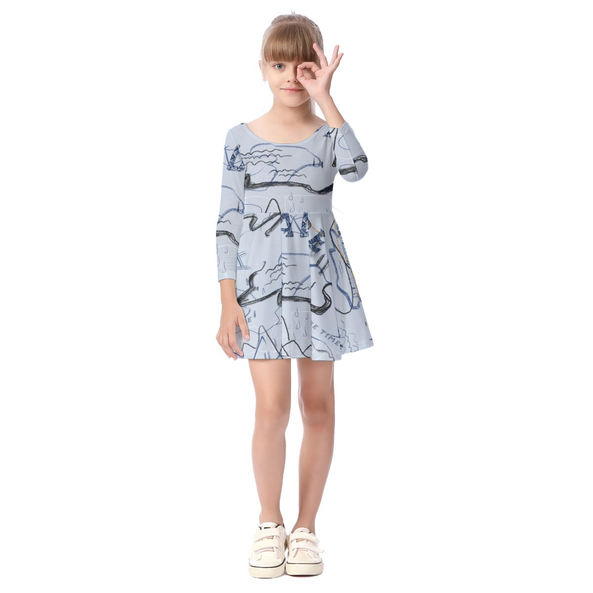 Graffiti Neati Kid's Long Sleeve Dress