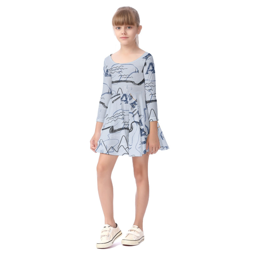 Graffiti Neati Kid's Long Sleeve Dress