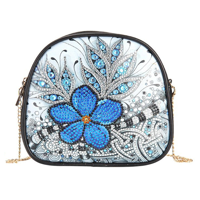 One-Shoulder Handmade Peacock Mandala Diamond Satchel