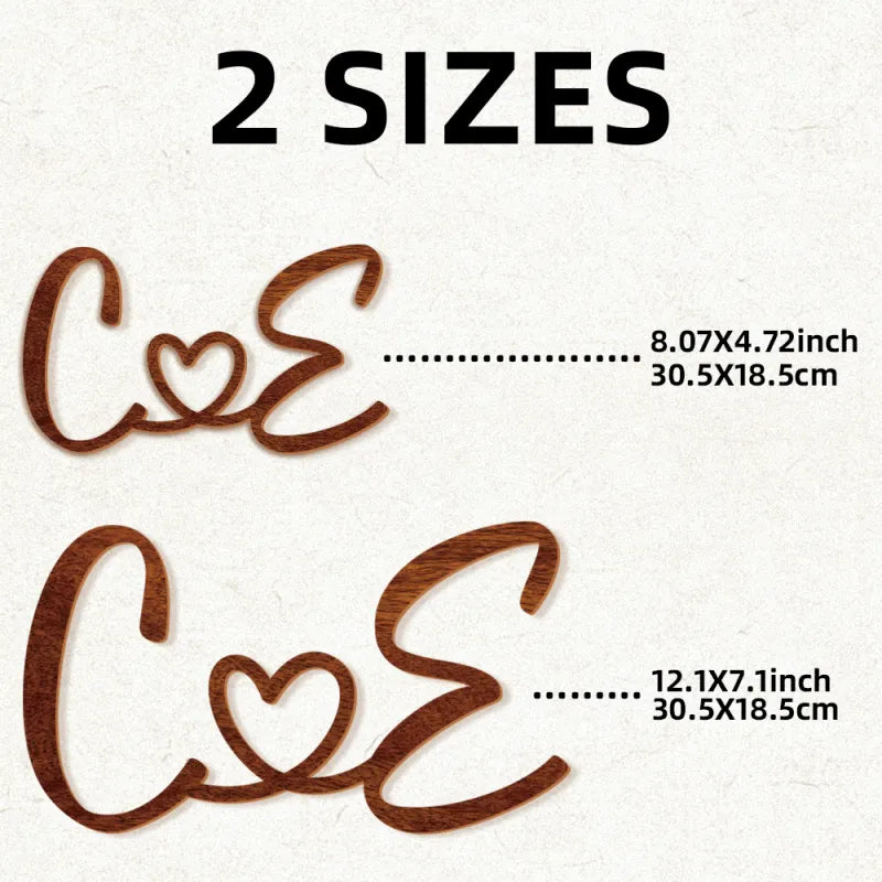 Personalized Wooden Couple Initials Sign – Rustic Anniversary Gift