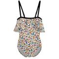 Custom Girl's Ruffle One Piece Adjustable Strap Swimsuit