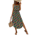 Custom Womens Spaghetti Strap Tie Waist Midi Dress
