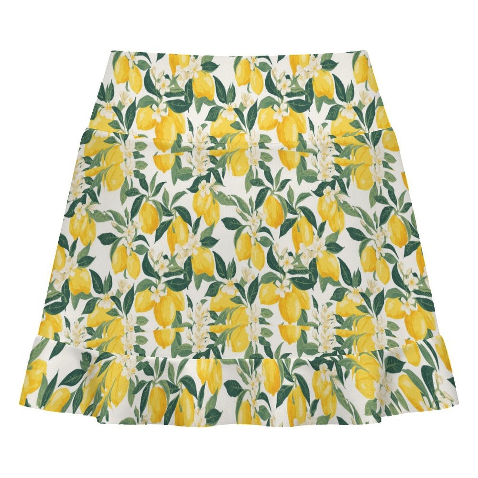 Custom Women's High Waist Tennis Skirt Pocketed Ruffle Hem Athletic Skort