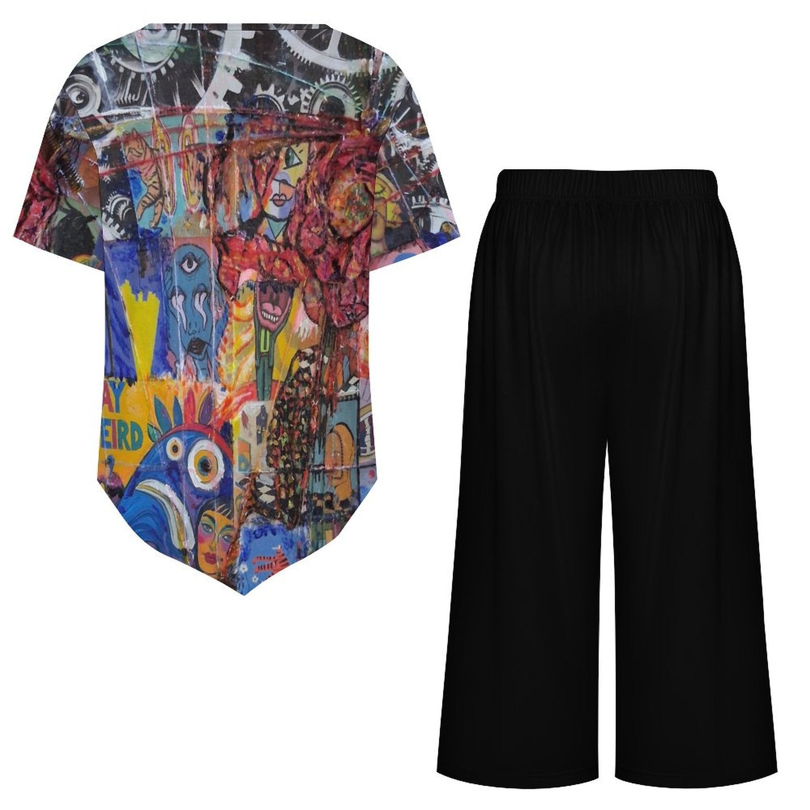 Abstract Collage Art Print Top and Bottom Set