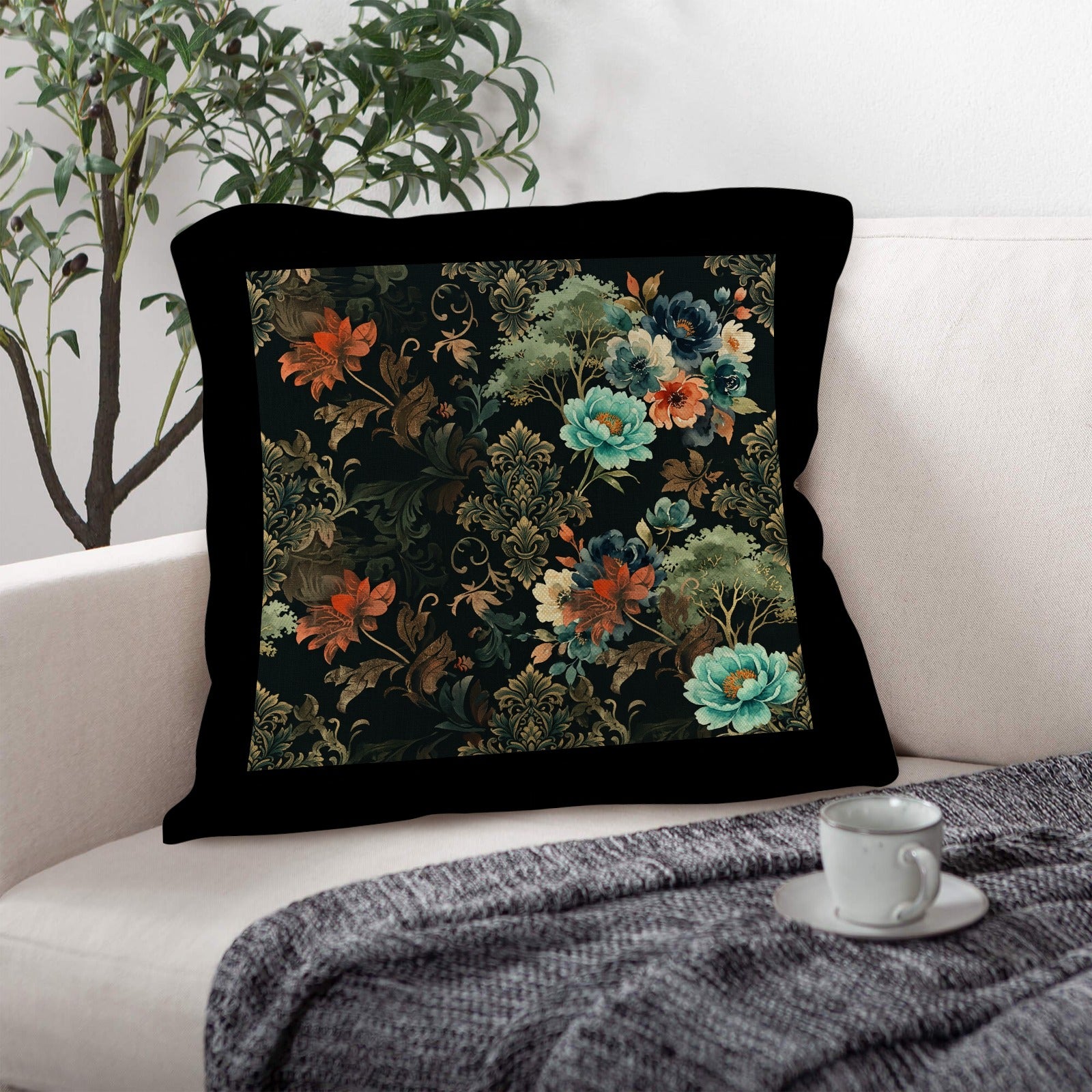 Pillow Cover Floral Blue