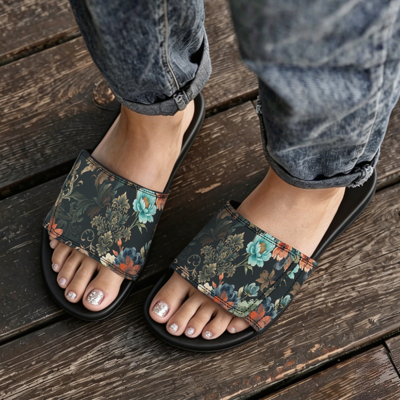 Floral Slide Sandals