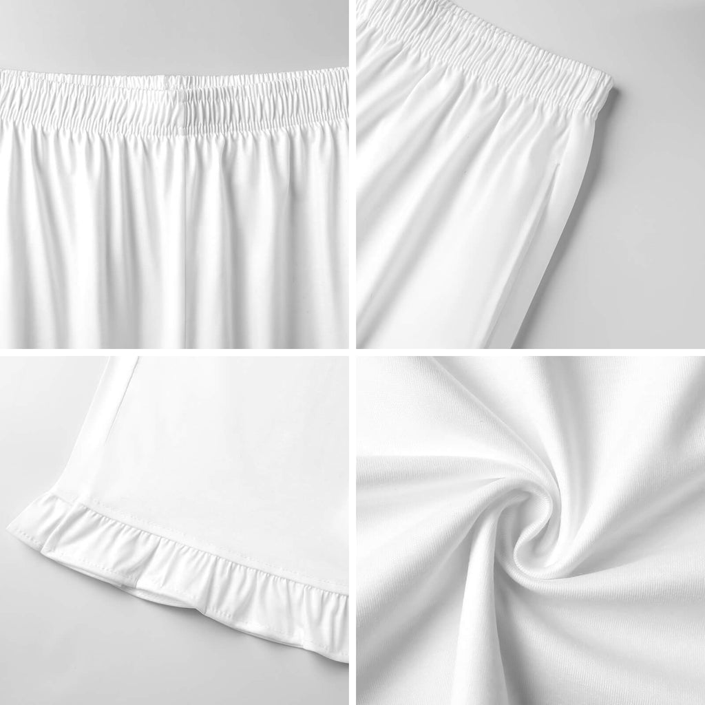 Custom Womens Elastic Waist Ruffle Hem Pocketed Wide Leg Pants