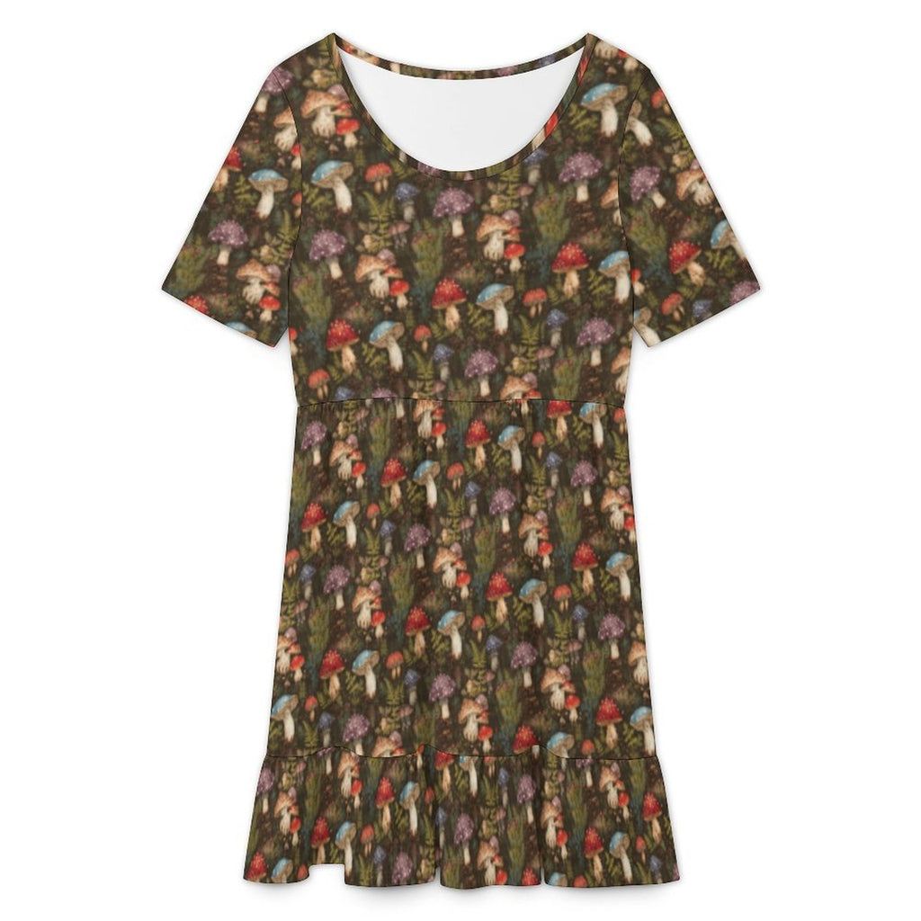 Custom Women's Short Sleeve Scoop Neck Midi Dress