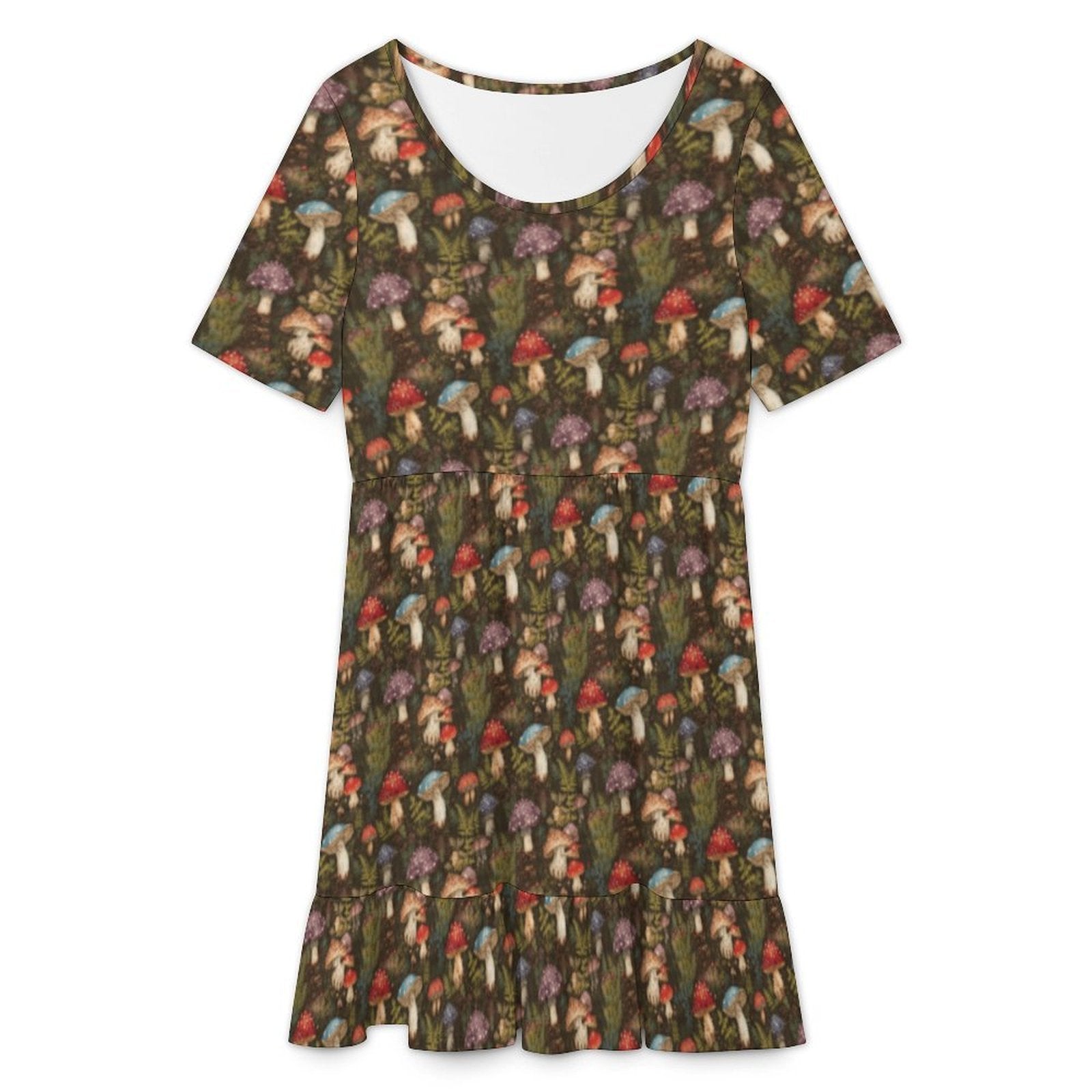 Custom Women's Short Sleeve Scoop Neck Midi Dress