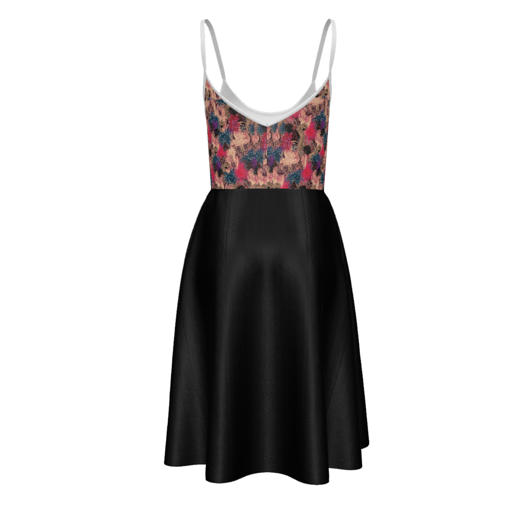 All Over Print Women's Long Slip Dress with Double Side Pockets