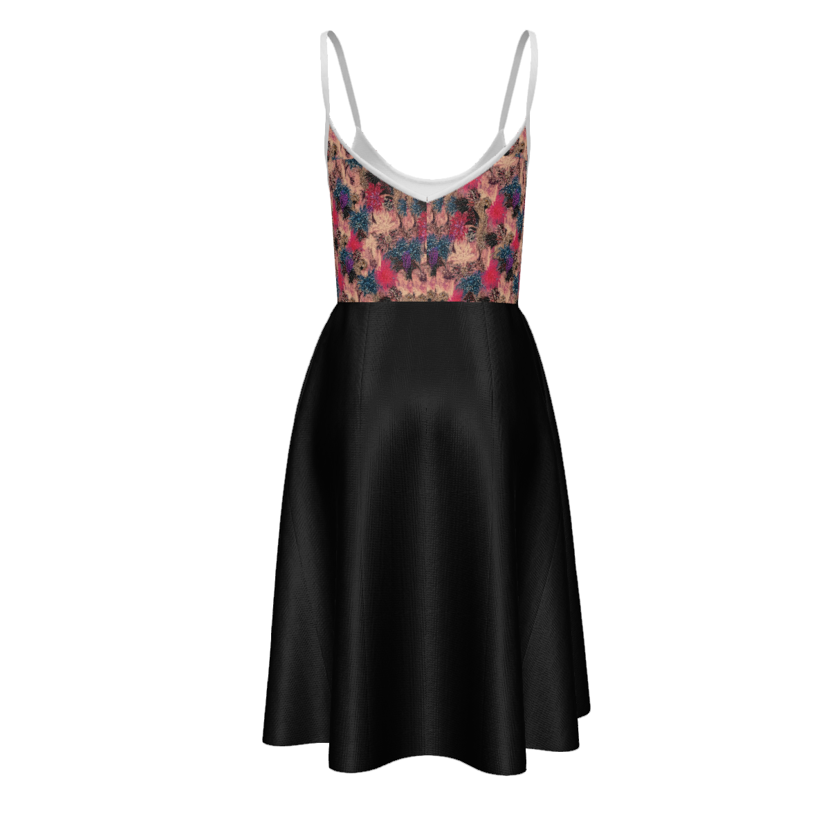 All Over Print Women's Long Slip Dress with Double Side Pockets