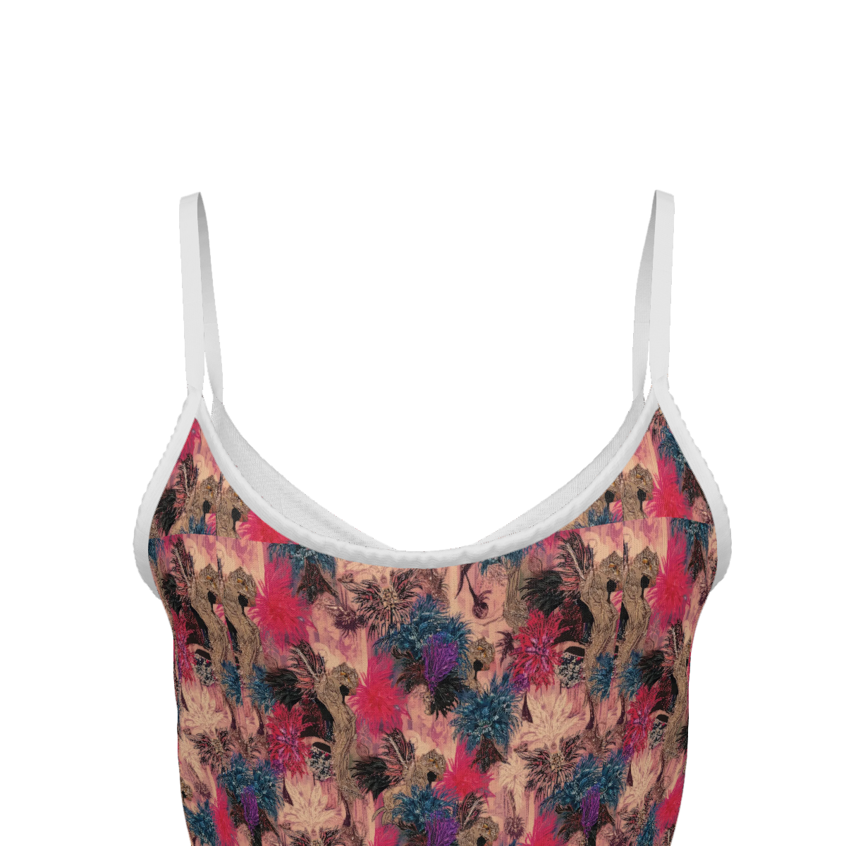 All Over Print Women's Long Slip Dress with Double Side Pockets