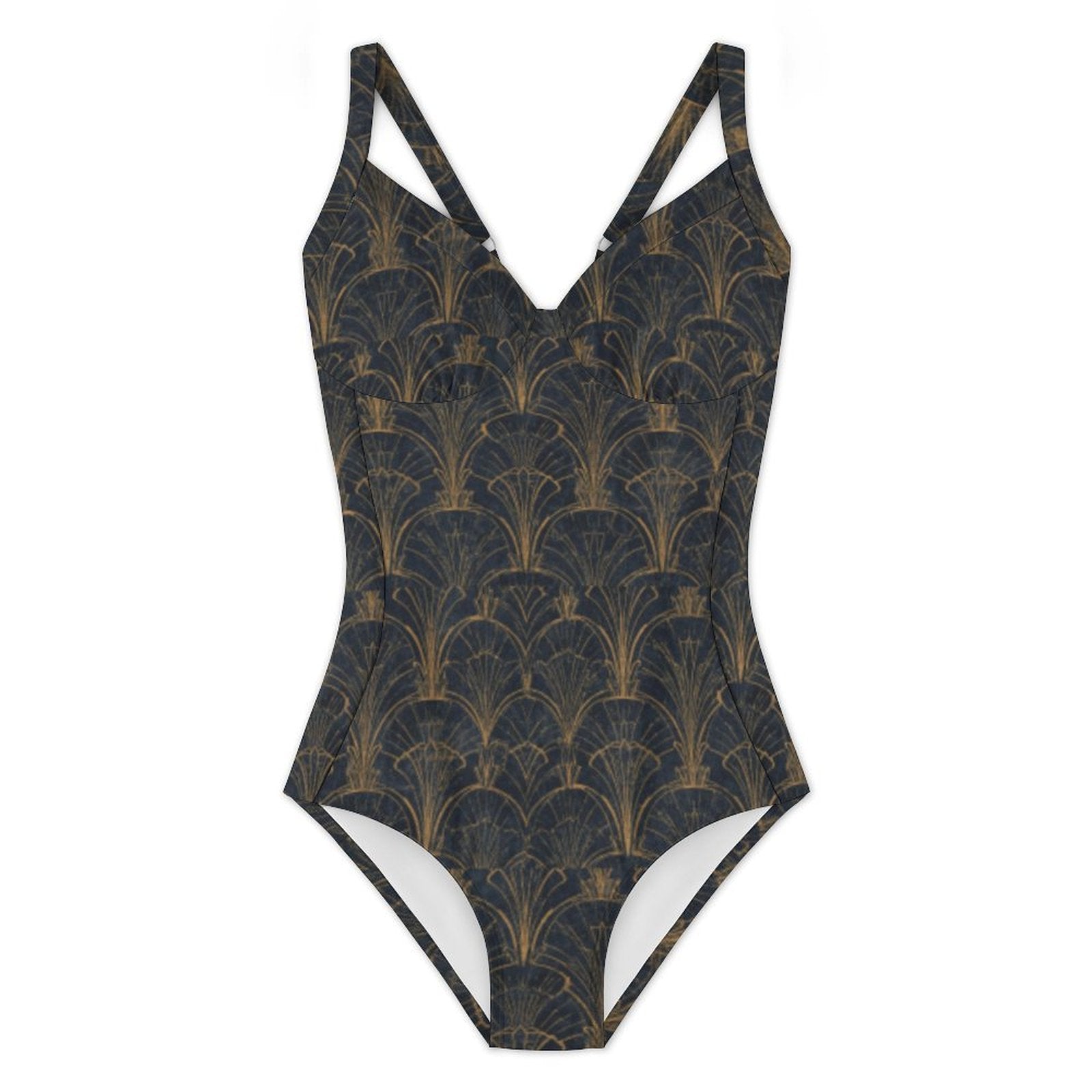 Customizable Full Print One-Piece Swimsuit Push-Up Adjustable Strap Swimwear