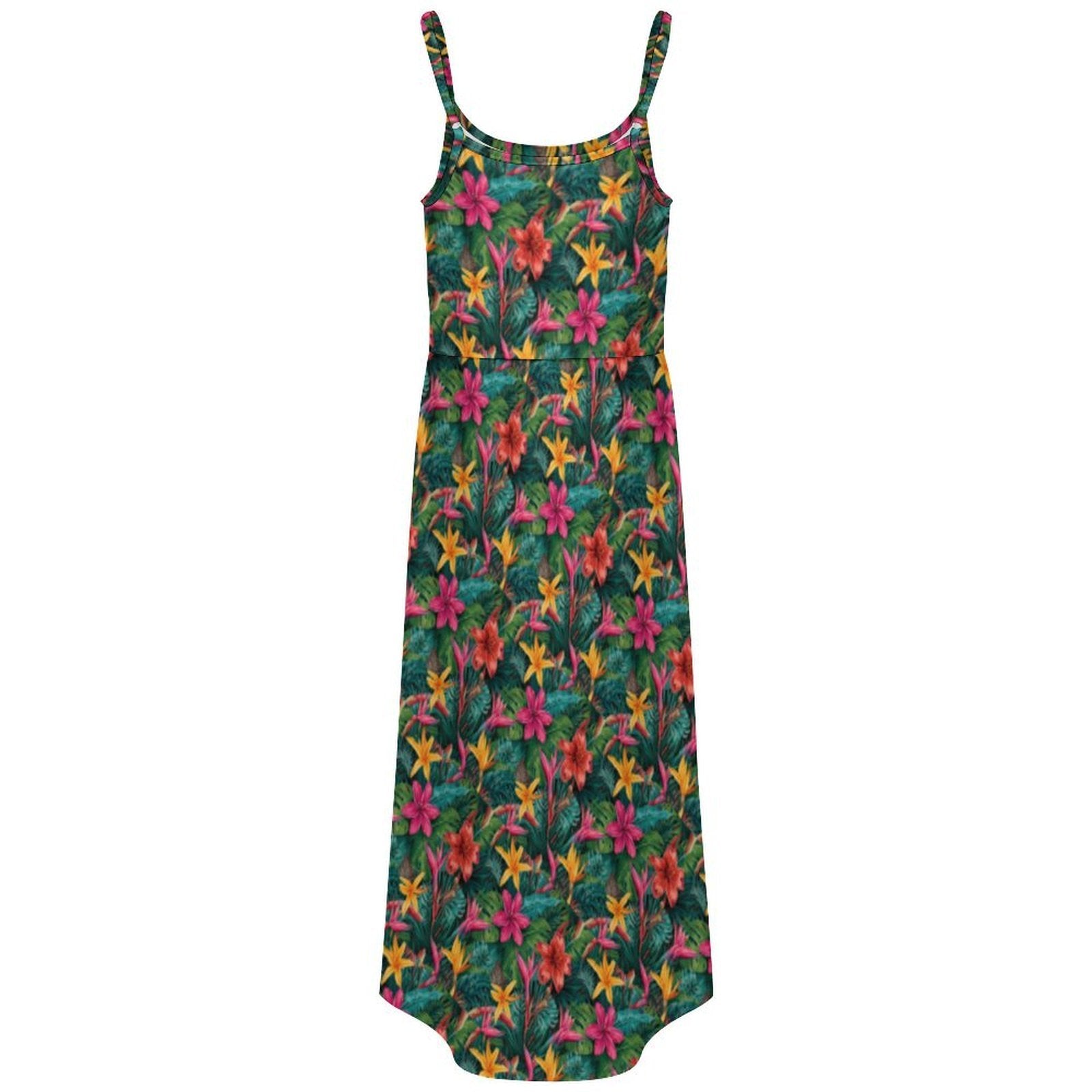 Custom Womens Spaghetti Strap Tie Waist Midi Dress