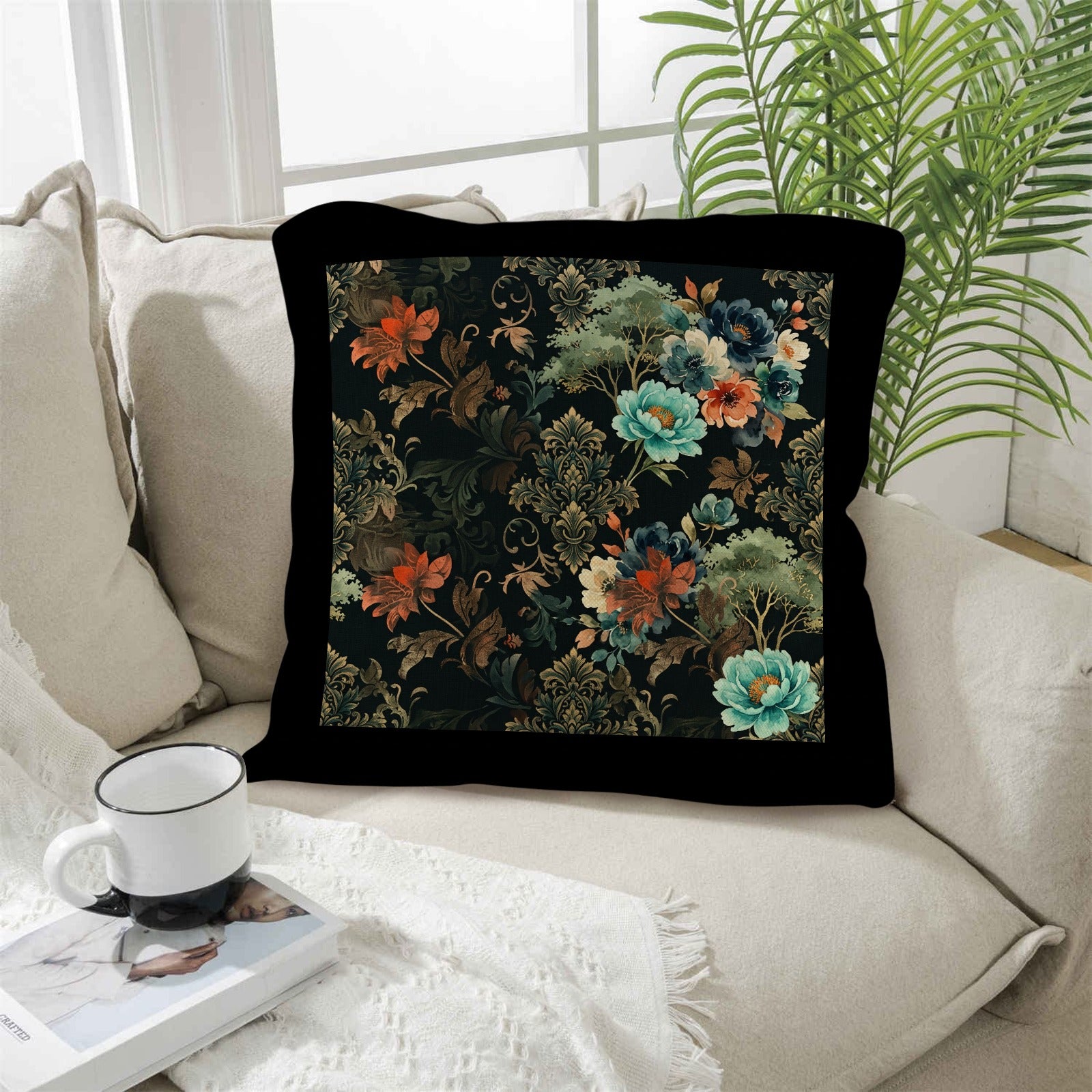 Pillow Cover Floral Blue