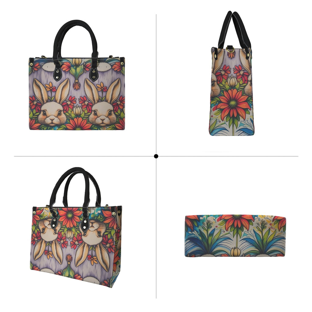 Bunny Garden Leather Handbag
