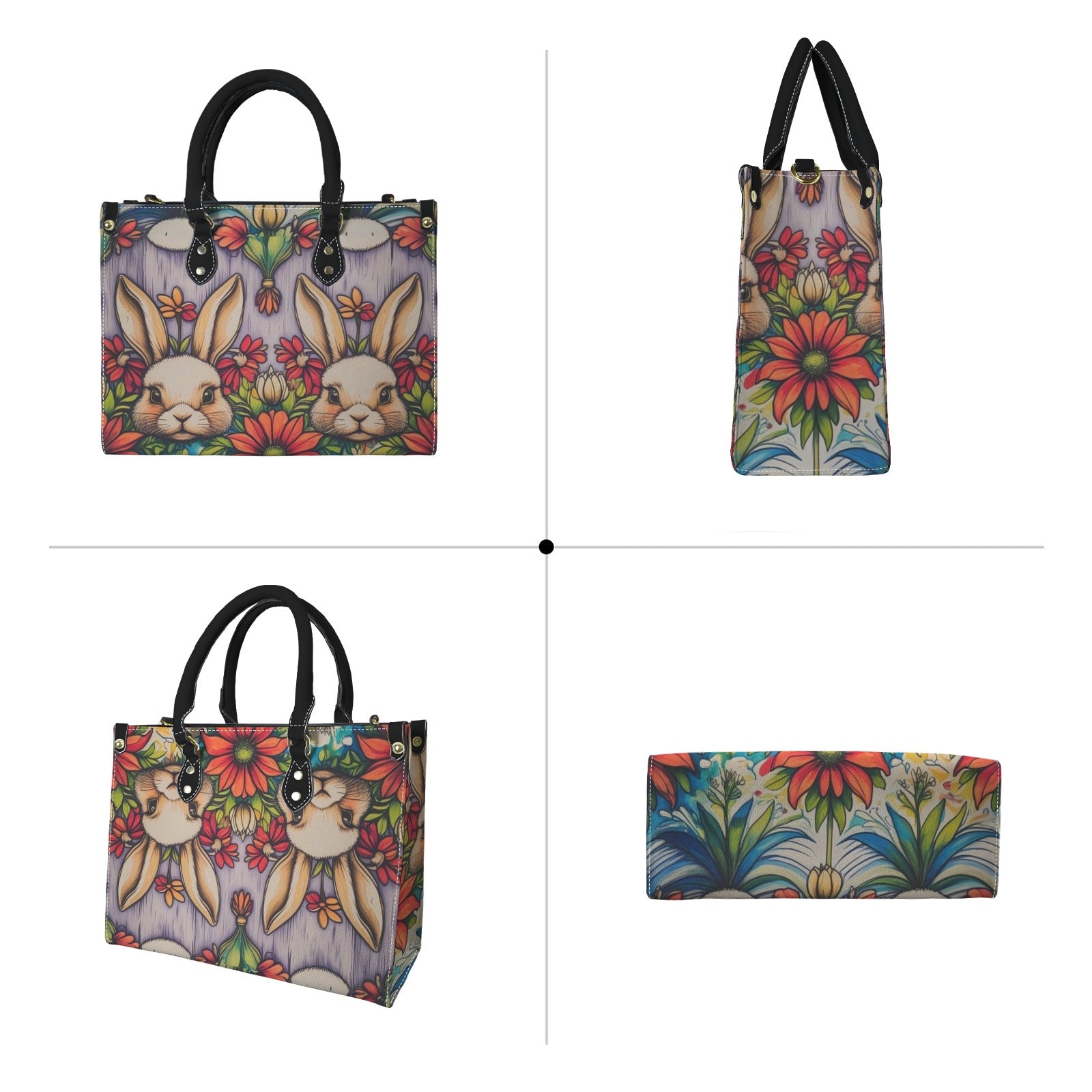 Bunny Garden Leather Handbag