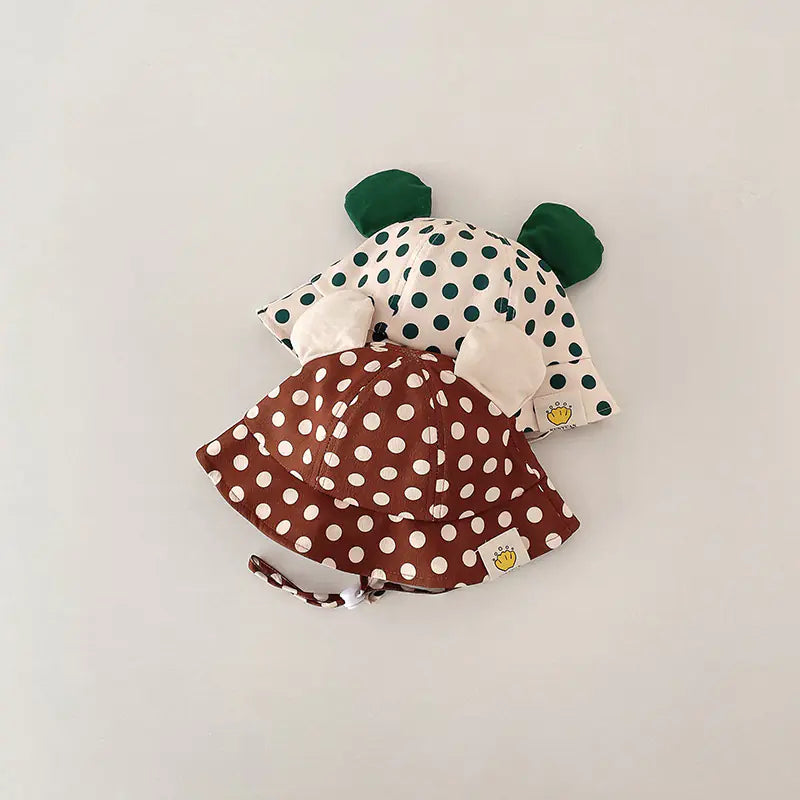 Cute Cartoon Dot Print Baby Bucket Hat for Summer