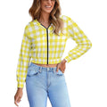 Custom Womens Long Sleeve Zip Up Cropped Hooded Jacket