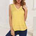 yellow checkered picnic blanket pattern