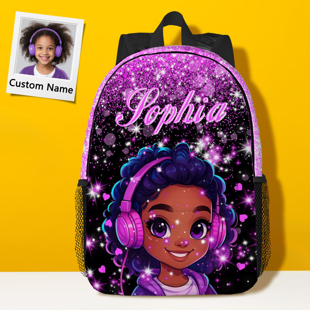 Personalized Backpack - Custom Name School Backpacks, Bookbag with Lunch Bag Set, Text School Bag for Kids, Back To School Gifts