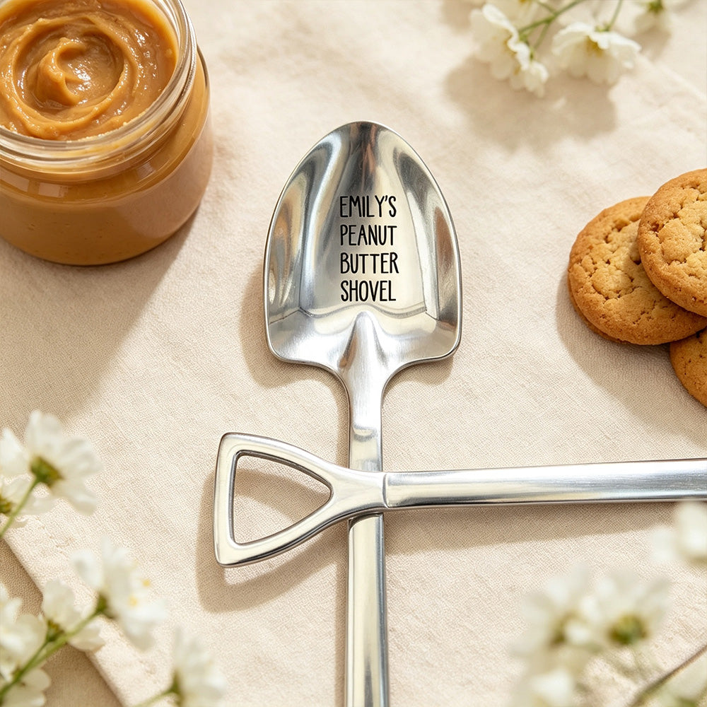 Personalized Shovel Ice Cream Spoon – Custom Engraved Dessert Spoon with Name, Gift for Family & Friends