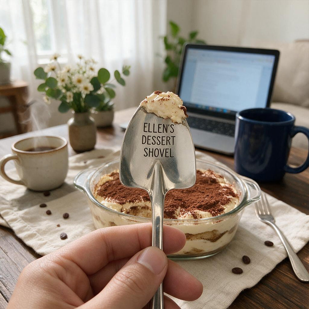 Personalized Shovel Ice Cream Spoon – Custom Engraved Dessert Spoon with Name, Gift for Family & Friends