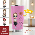 Personalized Cute Cartoon Birth Flower Water Cup Personalized Tumbler Cup Birthday Back to School Gift for Kids