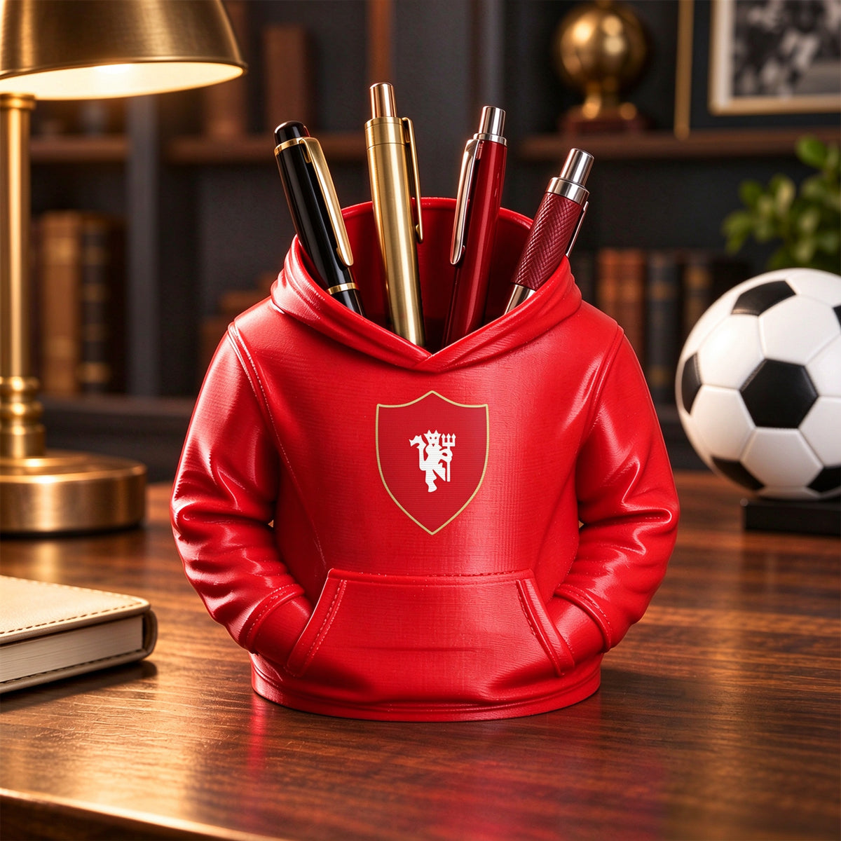 3D Football Hoodie Pen Holder – Soccer Fan Desk Organizer, Custom Color Desk Accessory & Unique Gift for Football Lovers
