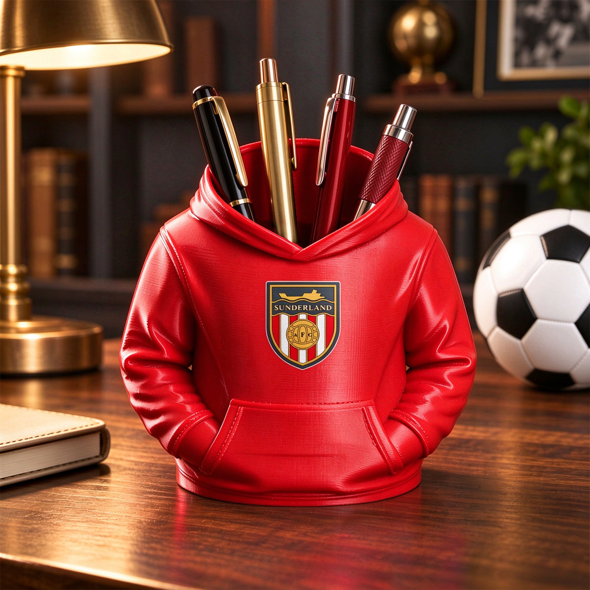 3D Football Hoodie Pen Holder – Soccer Fan Desk Organizer, Custom Color Desk Accessory & Unique Gift for Football Lovers