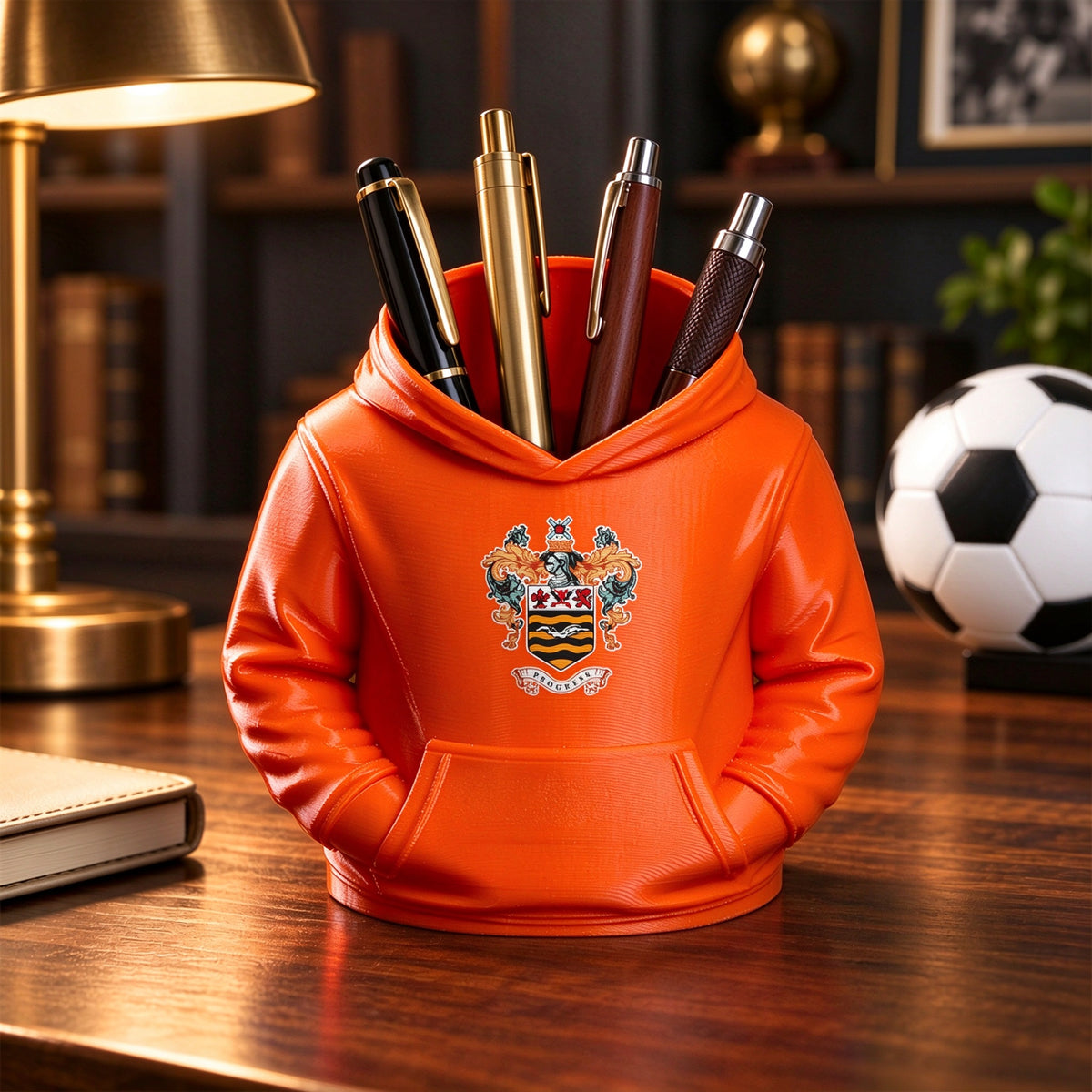 3D Football Hoodie Pen Holder – Soccer Fan Desk Organizer, Custom Color Desk Accessory & Unique Gift for Football Lovers
