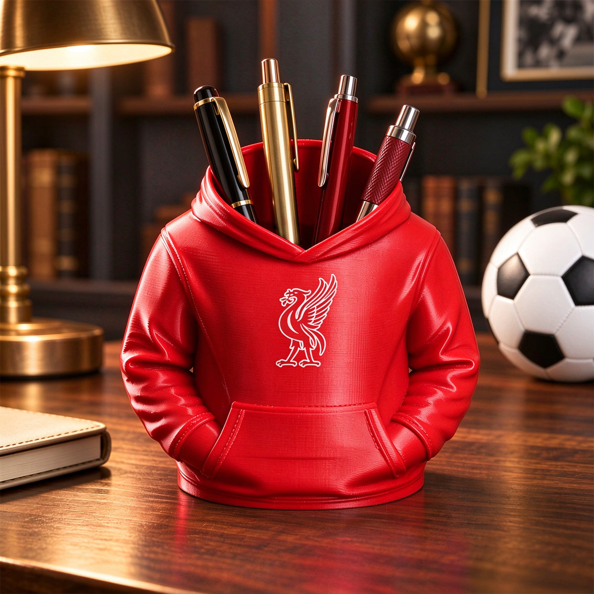 3D Football Hoodie Pen Holder – Soccer Fan Desk Organizer, Custom Color Desk Accessory & Unique Gift for Football Lovers