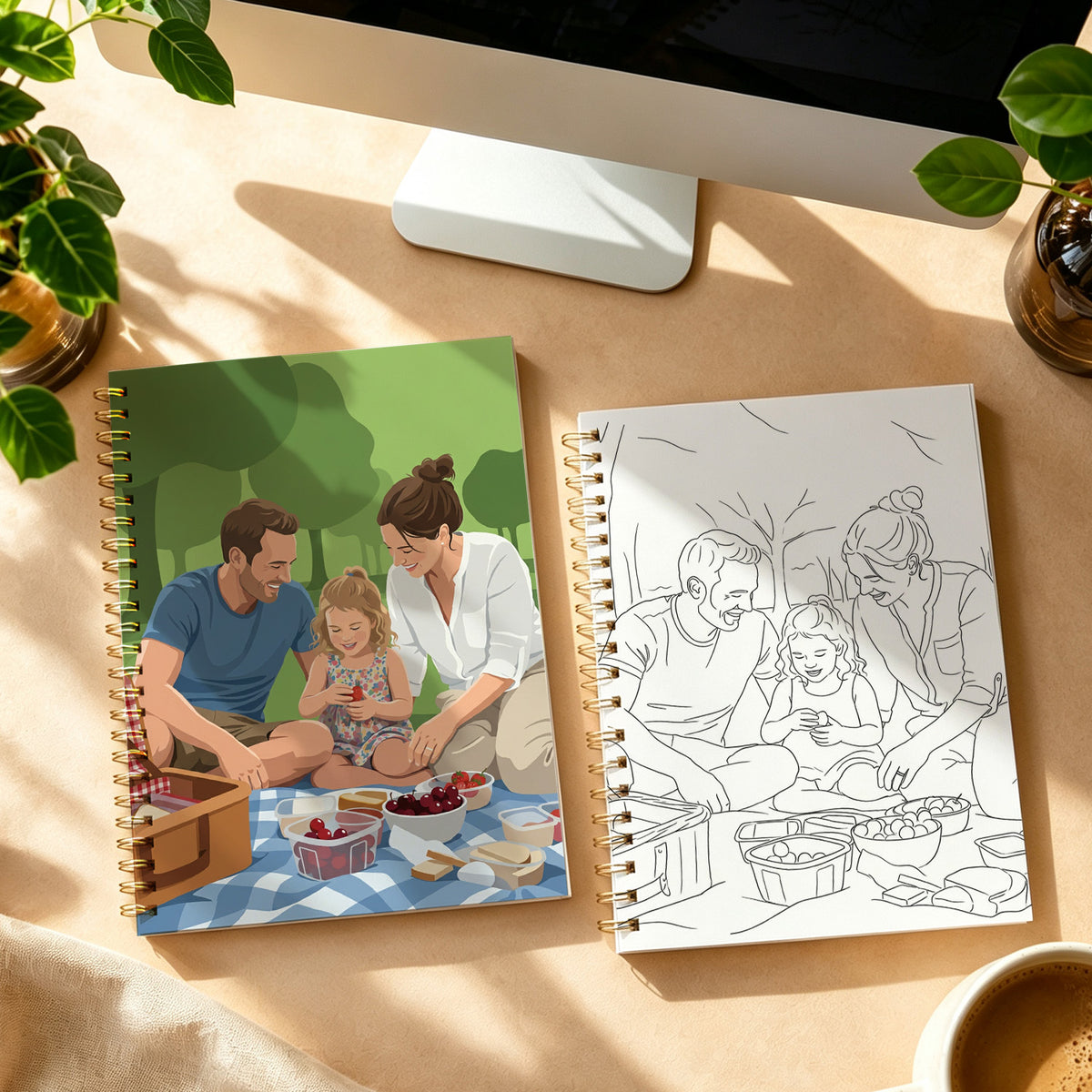 Custom Halloween Coloring Book from Photos | 12 or 24 Pages Personalized Family & Pet Gift