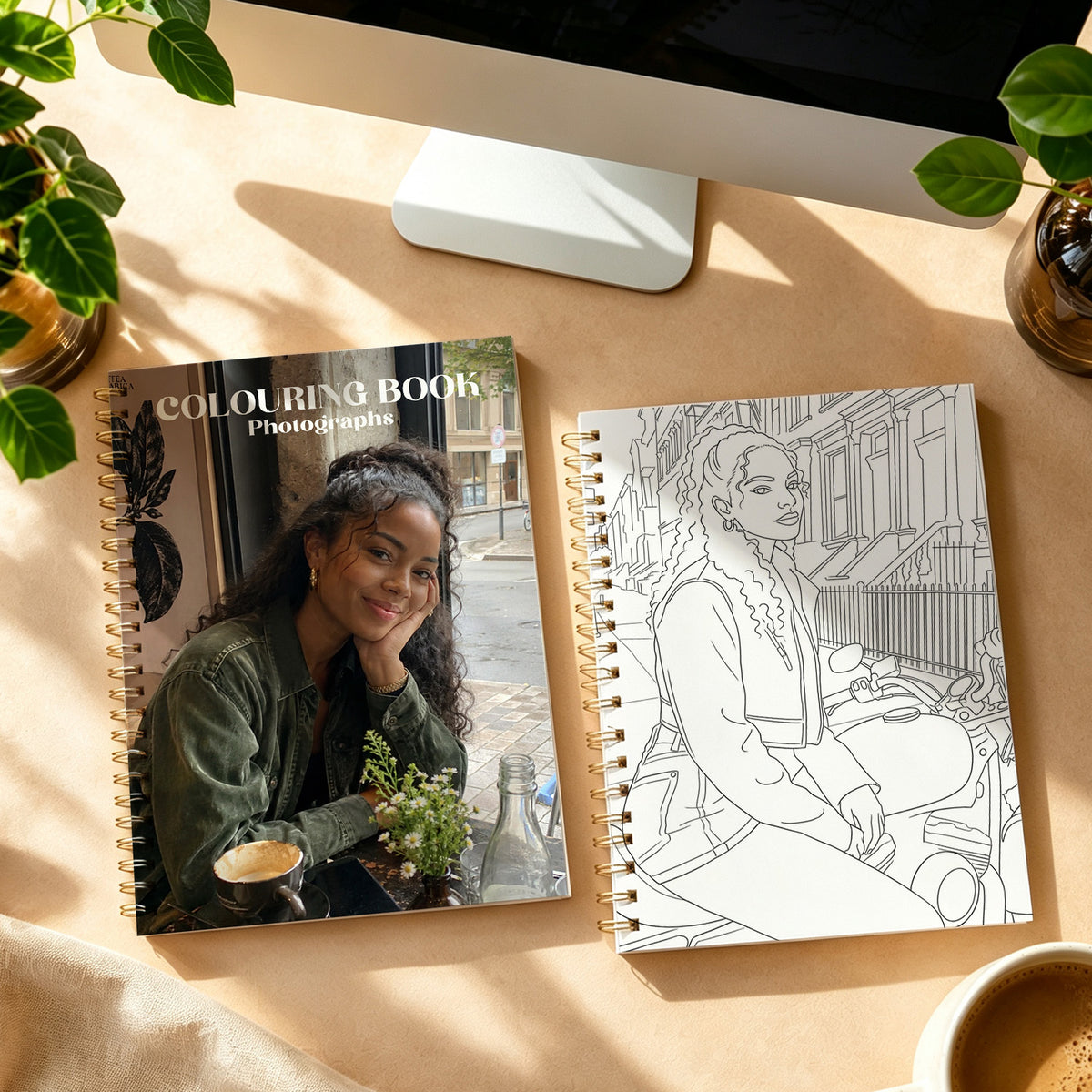 Custom Halloween Coloring Book from Photos | 12 or 24 Pages Personalized Family & Pet Gift