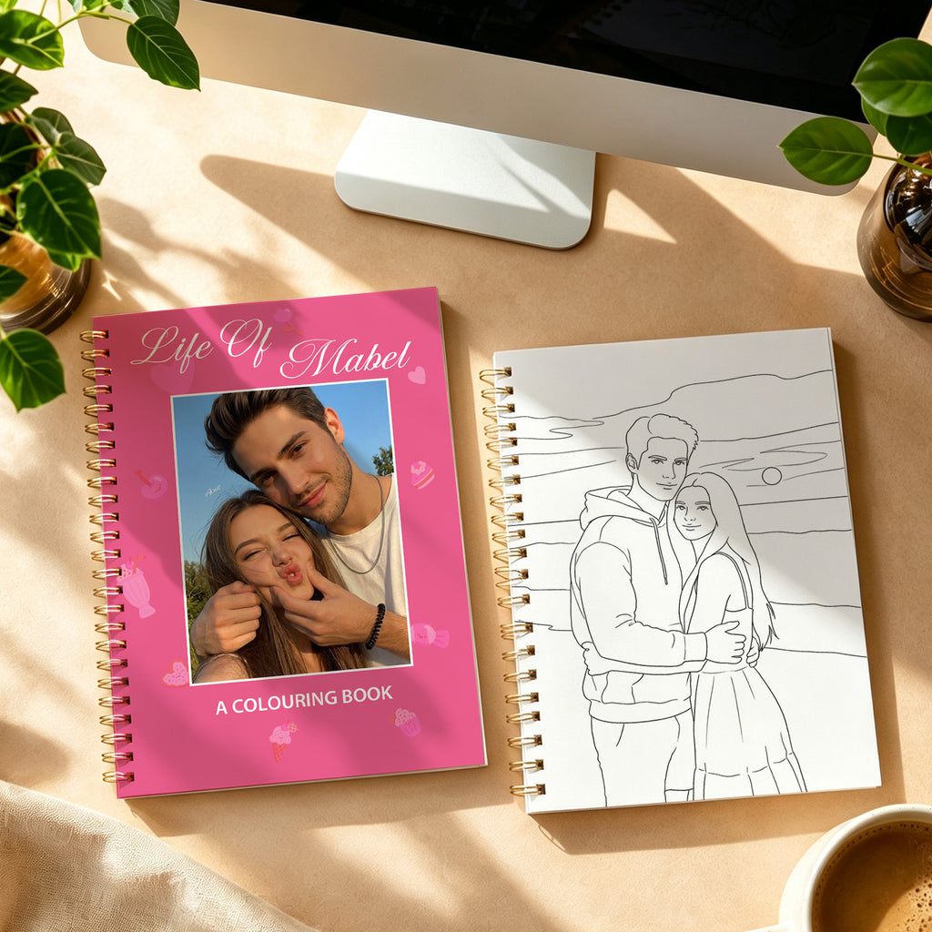 Custom Halloween Coloring Book from Photos | 12 or 24 Pages Personalized Family & Pet Gift